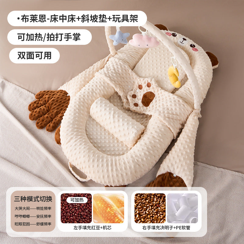 Baby Anti-Jump Soothing Bed with Slope Pad