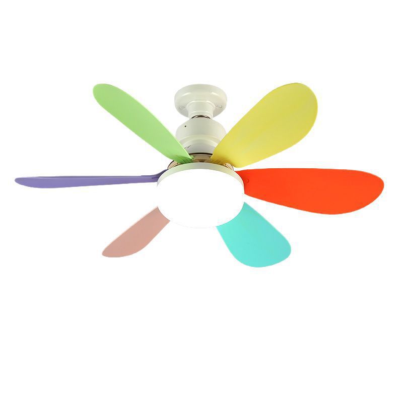 Six-blade floral ceiling fan