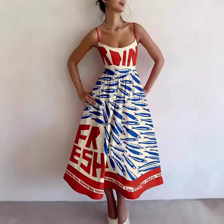 Womens Sleeveless Floral Print Shirt Collar Dress Long Dress