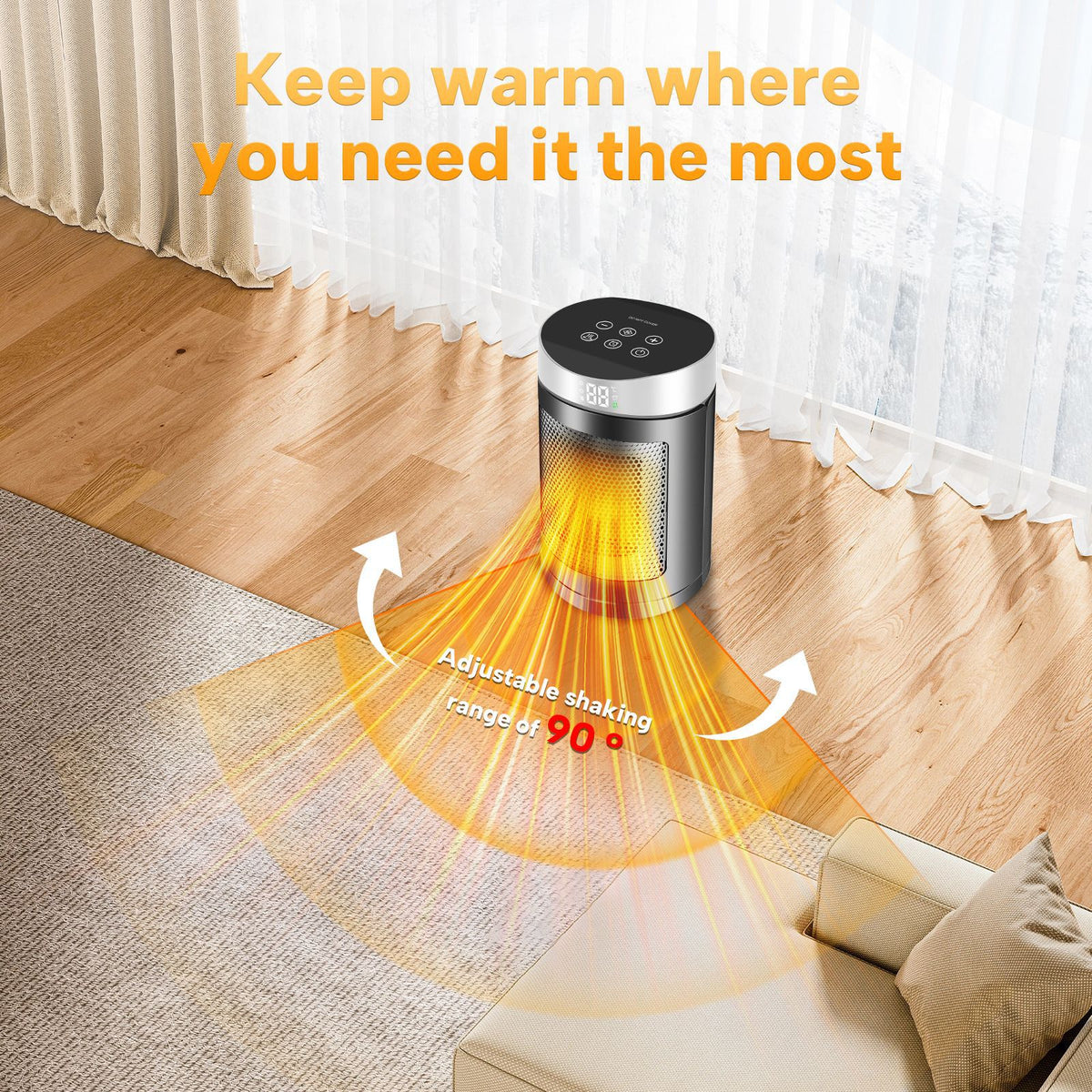 Digital Display Oscillating Space Heater
