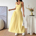 Elegant Deep V-Neck Backless Dress