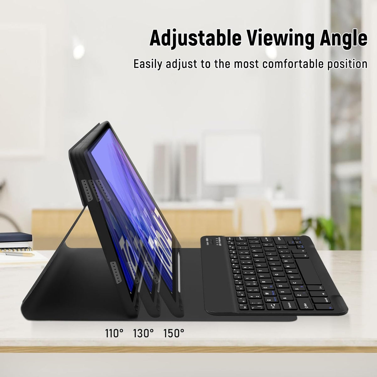 Samsung Galaxy Tab A7 A8 10.4 10.5 Inch Bluetooth Keyboard Case with Pen Slot Protective Cover