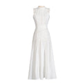 French Retro Sleeveless Lace Trim Dress