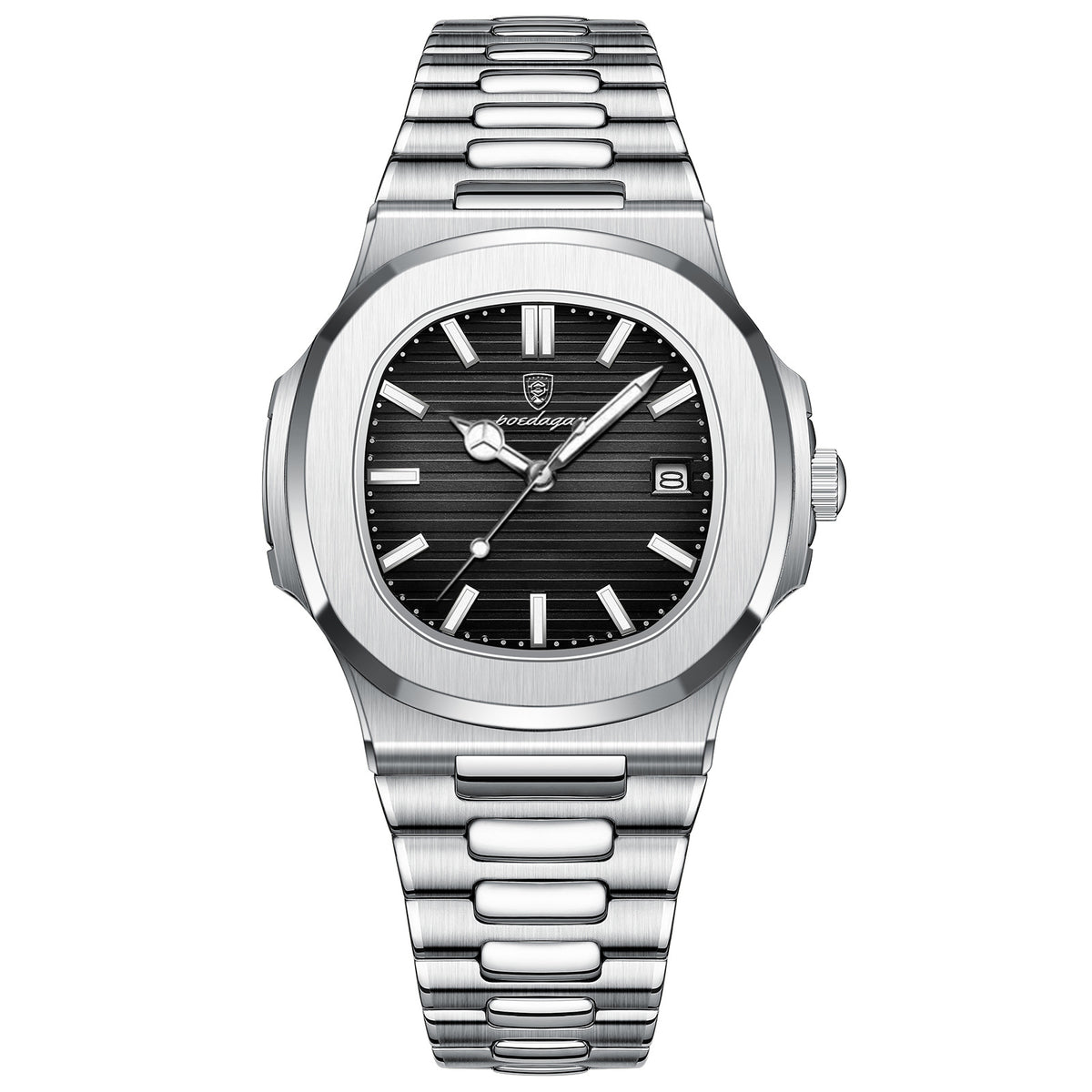 Ultra-Thin Waterproof Men's Quartz Watch with Stainless Steel Strap