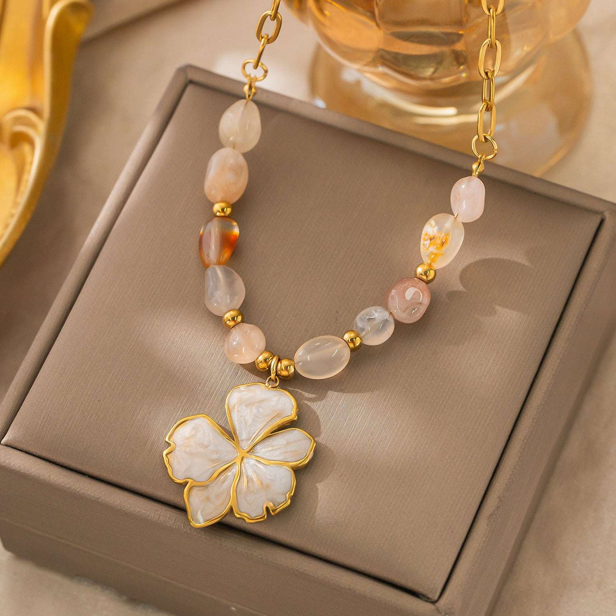 Flower butterfly necklace collar chain