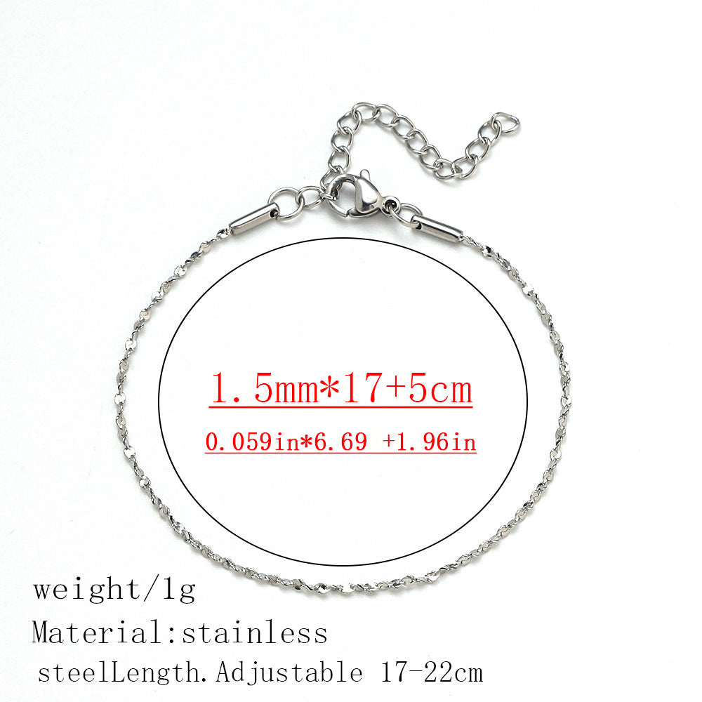 316L Titanium Steel Bracelet Waterproof Hypoallergenic Gold Plated Chain Jewelry for Men Women Unisex Fashion Accessories