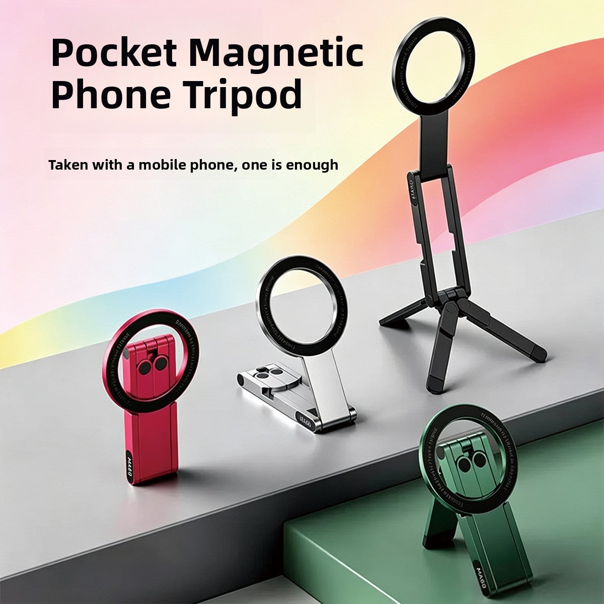 Magnetic Phone Stand with Foldable Tripod