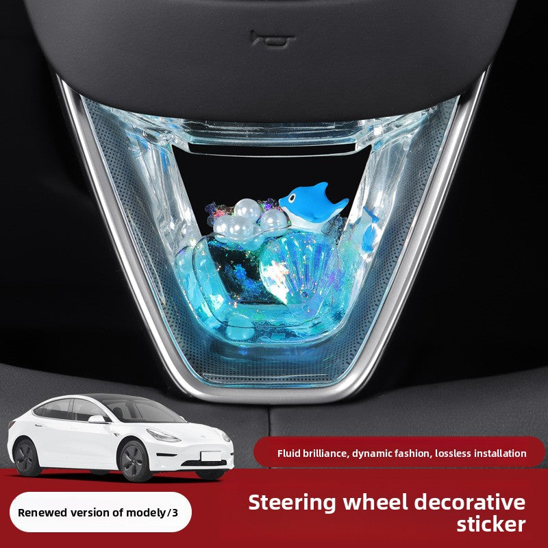 Tesla Steering Wheel Decorative Sticker