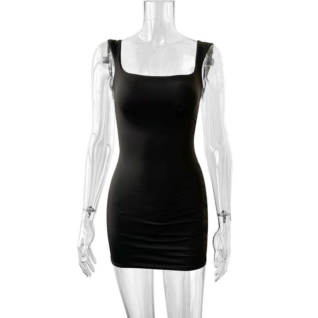 Square Neck Backless Bodycon Dress