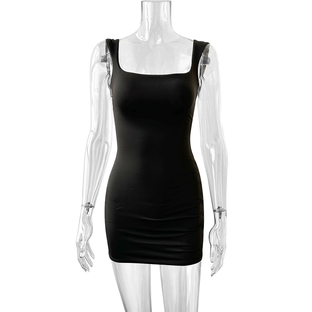 Square Neck Backless Bodycon Dress