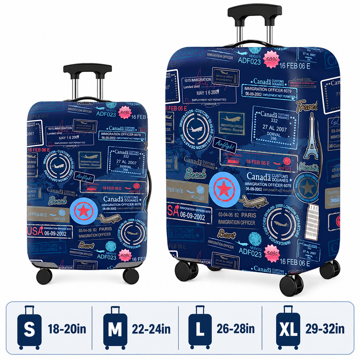 Printed Stretch Suitcase Cover