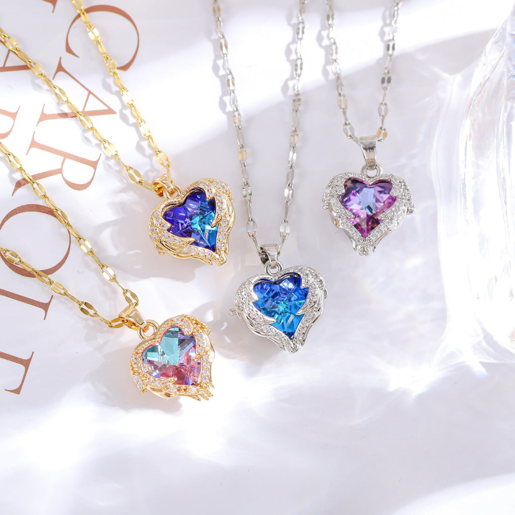 Women's Luxury Blue Crystal Necklace