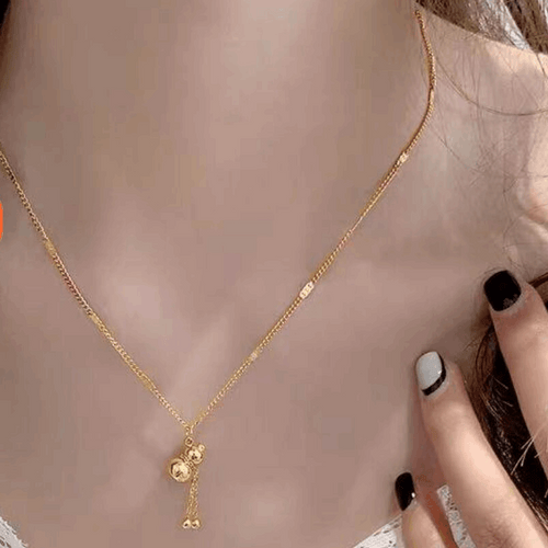18K Gold Gourd Tassel Pendant Necklace