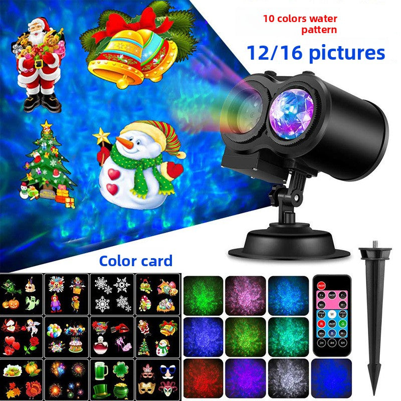 Waterproof dynamic snowflake pattern projection lamp