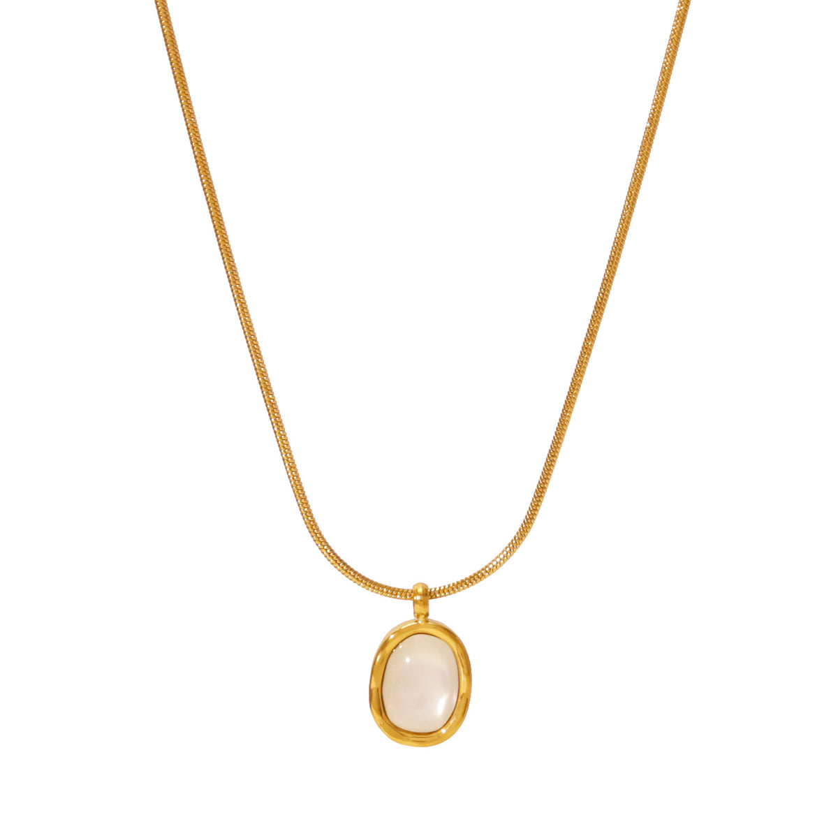 Natural White Mother-Of-Pearl Pendant Necklace