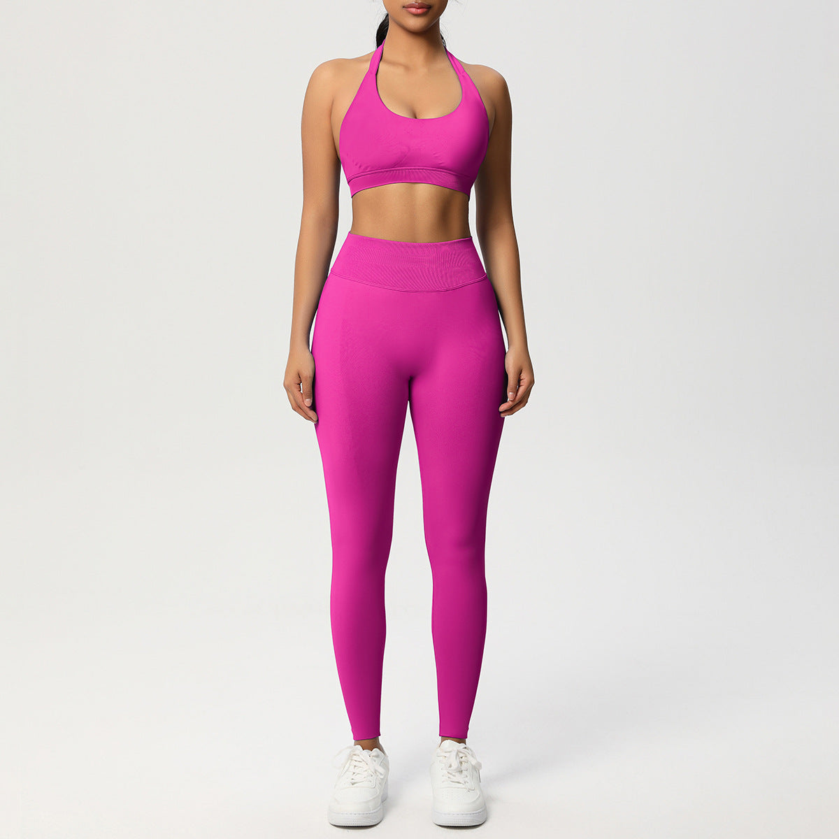 Seamless Solid Color Knitted Yoga Wear