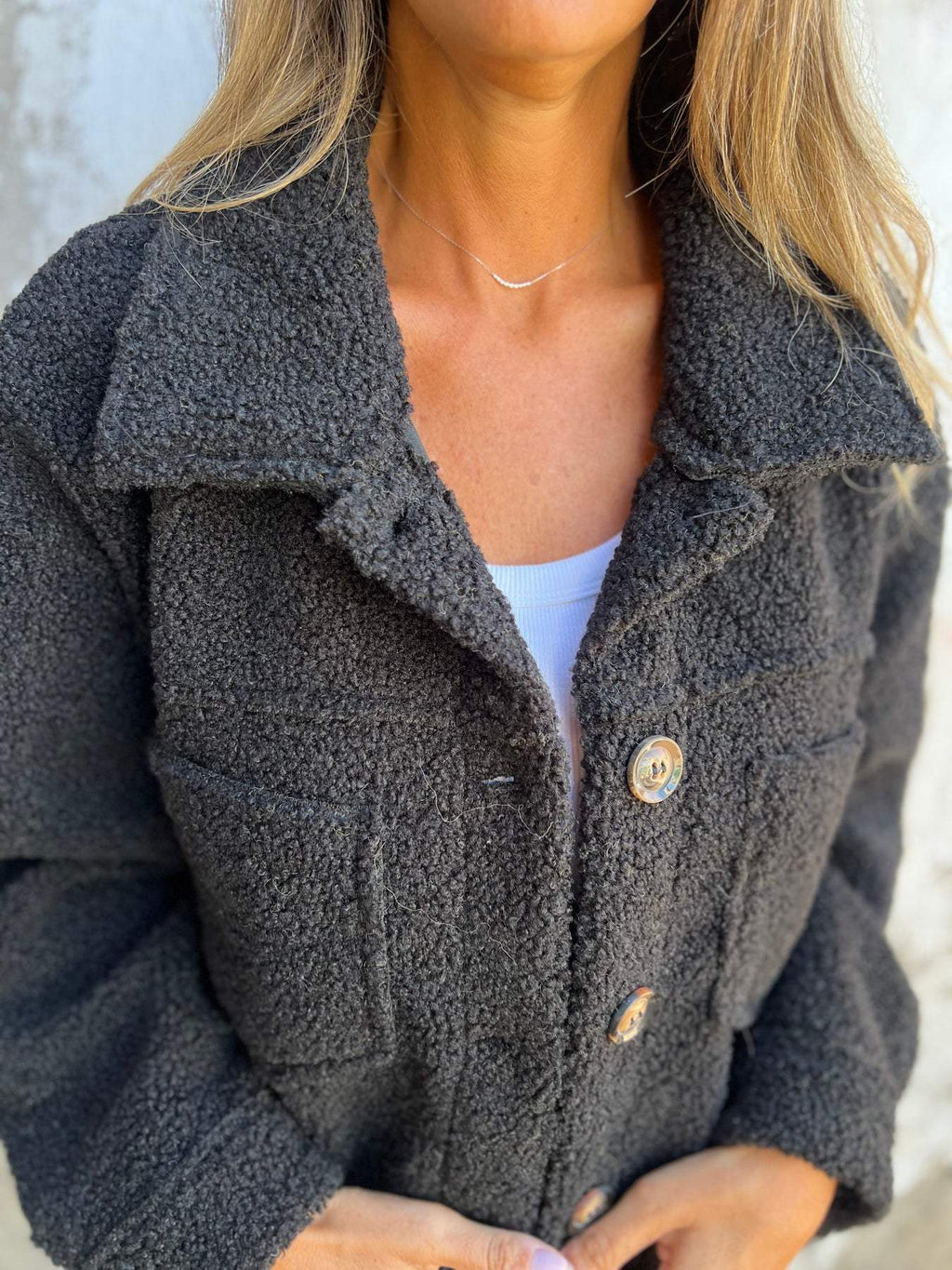 Lapel Wool Blend Jacket