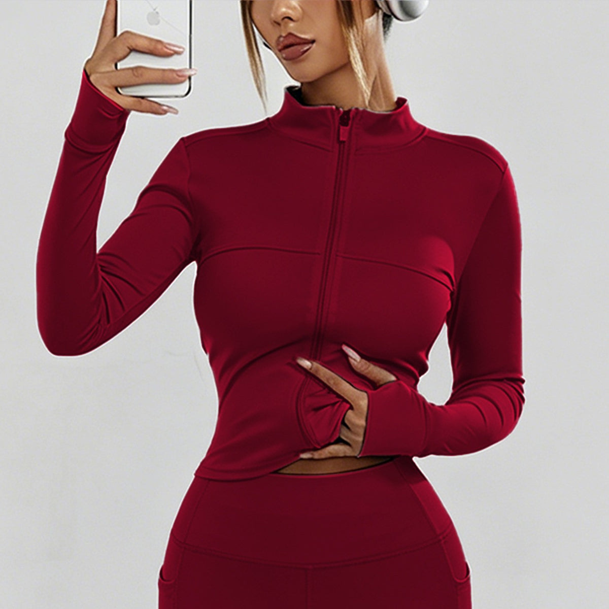 Women's Long Sleeve Yoga Set with Flared Pants