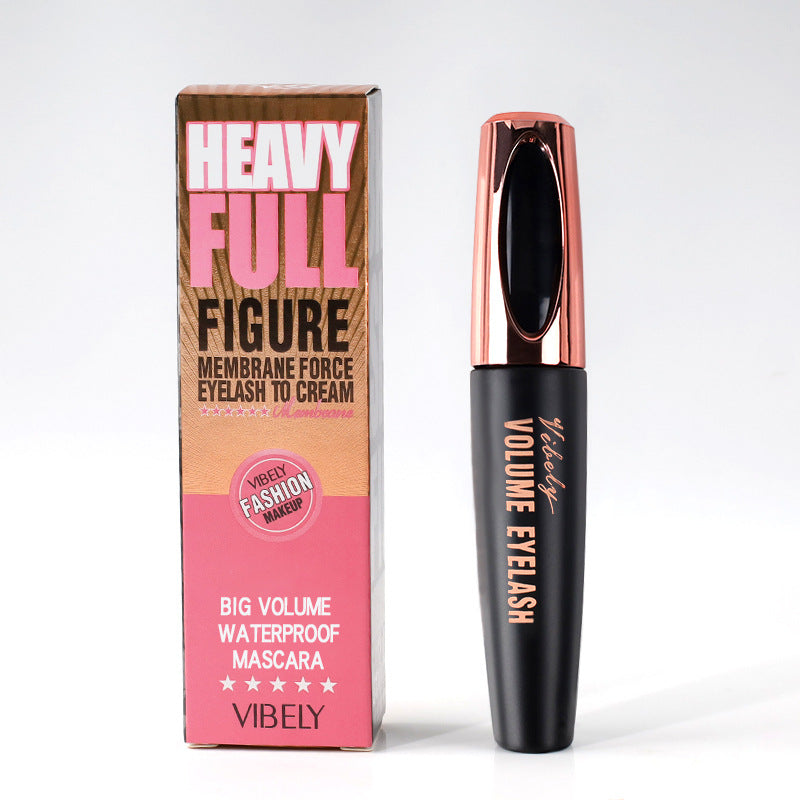 Cool black waterproof non-blooming thick long mascara