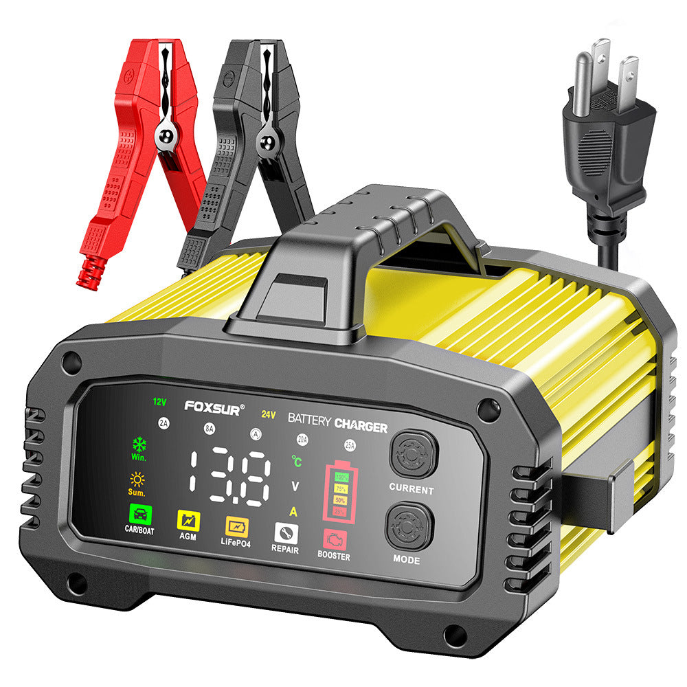 Portable 12V 24V Car Battery Charger with Auxiliary Start