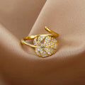 Gold Plated Zircon Open Ring