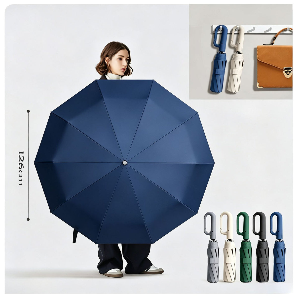 Fully Automatic Umbrella with Ring Handle