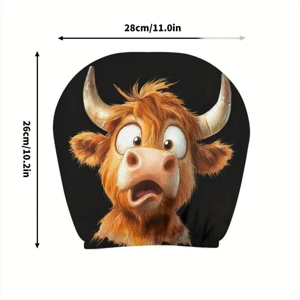 Black Skull Car Printed Headrest Cover Universal Elastic Style Funny and Interesting Universal Headgear