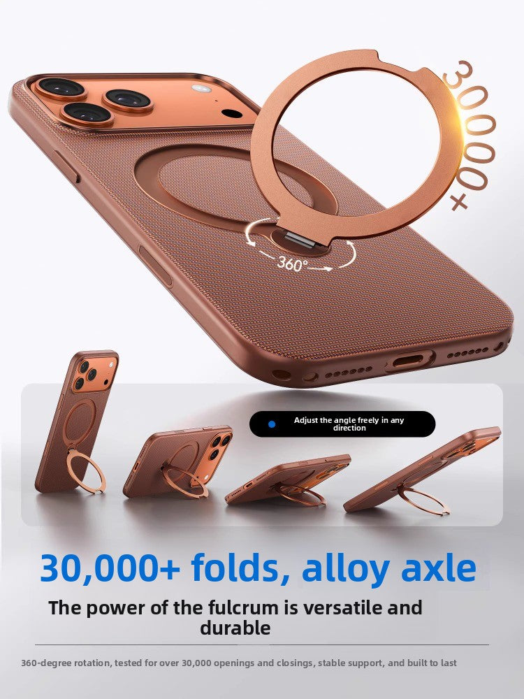 Magnetic Phone Case with Rotating Stand and Camera Button