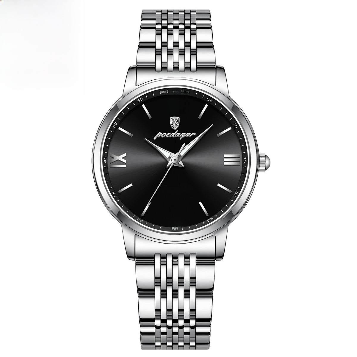 Ultra-Thin Waterproof Luminous Stainless Steel Women's Quartz Wristwatch