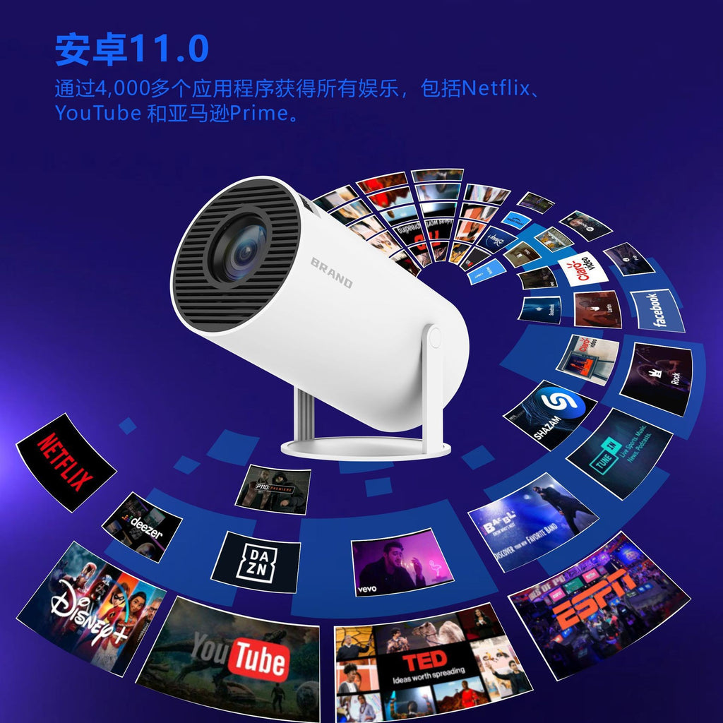 Portable HD Projector with Screen Mirroring