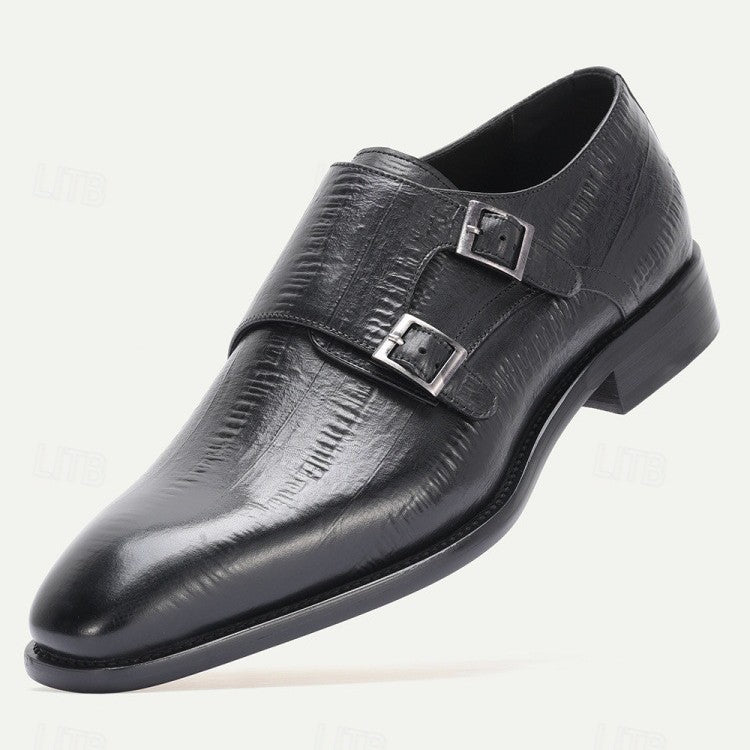 Genuine Leather Buckle Dress Shoes