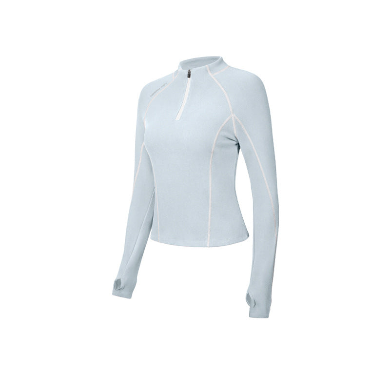 Women's Half-Zip Slim Fit Long Sleeve Yoga Top