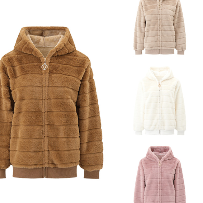 Women's Plush Stand Collar Zip Up Fleece Sweatshirt