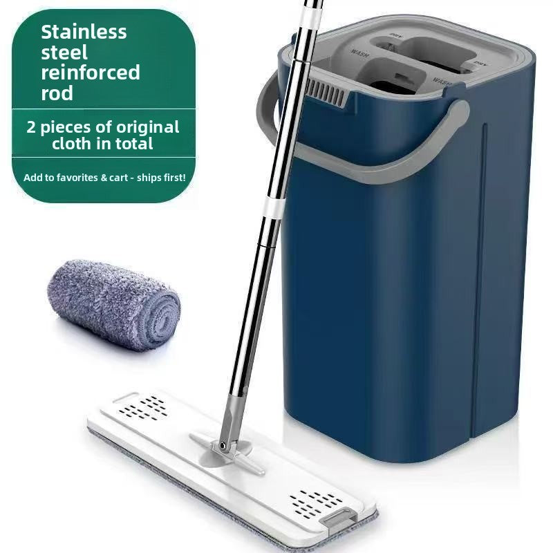 Flat Mop with Self Cleaning Bucket