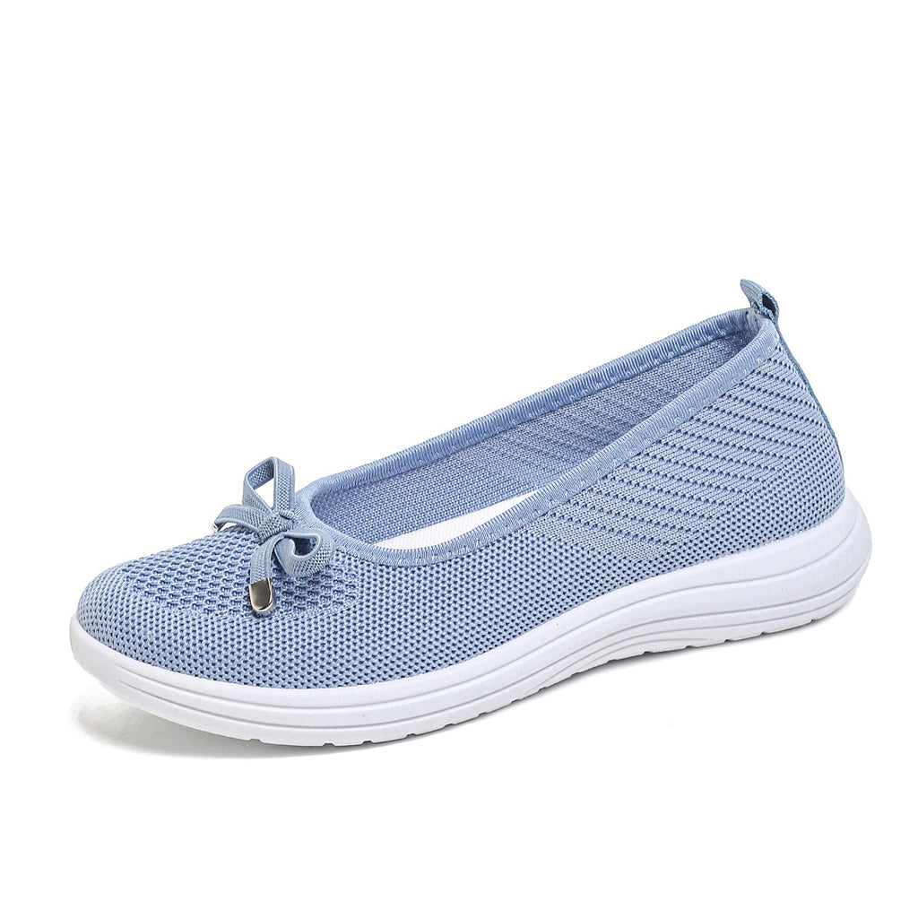 Women's breathable mesh bow platform shoes