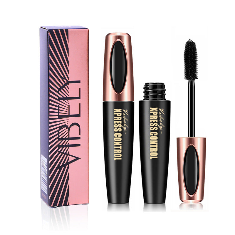 Cool black waterproof non-blooming thick long mascara