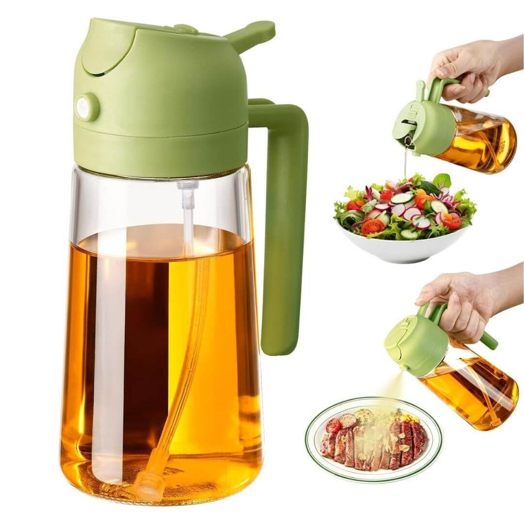 Spray the oil can over the glass