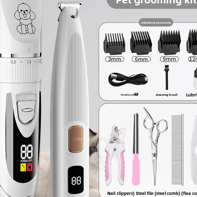 Pet Hair Trimmer and Grooming Kit