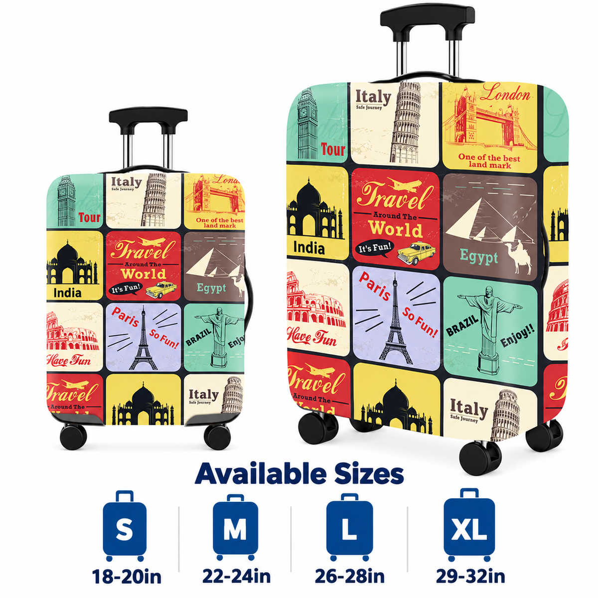 Printed Stretch Suitcase Cover