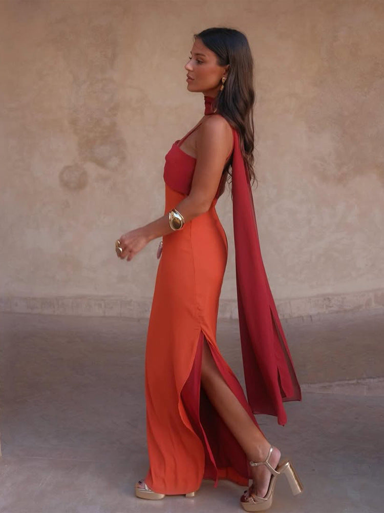 Figure-hugging halter dress