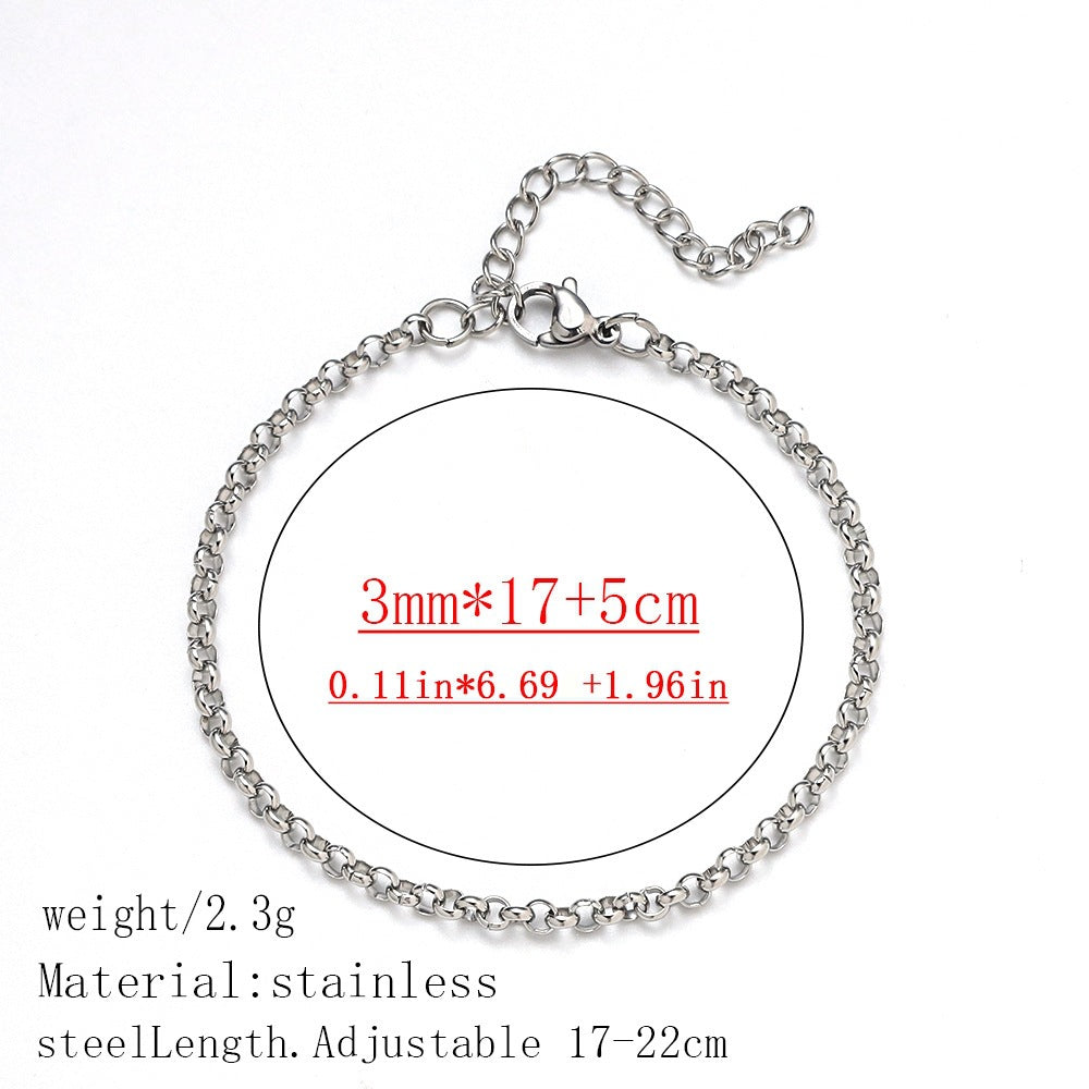 316L Titanium Steel Bracelet Waterproof Hypoallergenic Gold Plated Chain Jewelry for Men Women Unisex Fashion Accessories