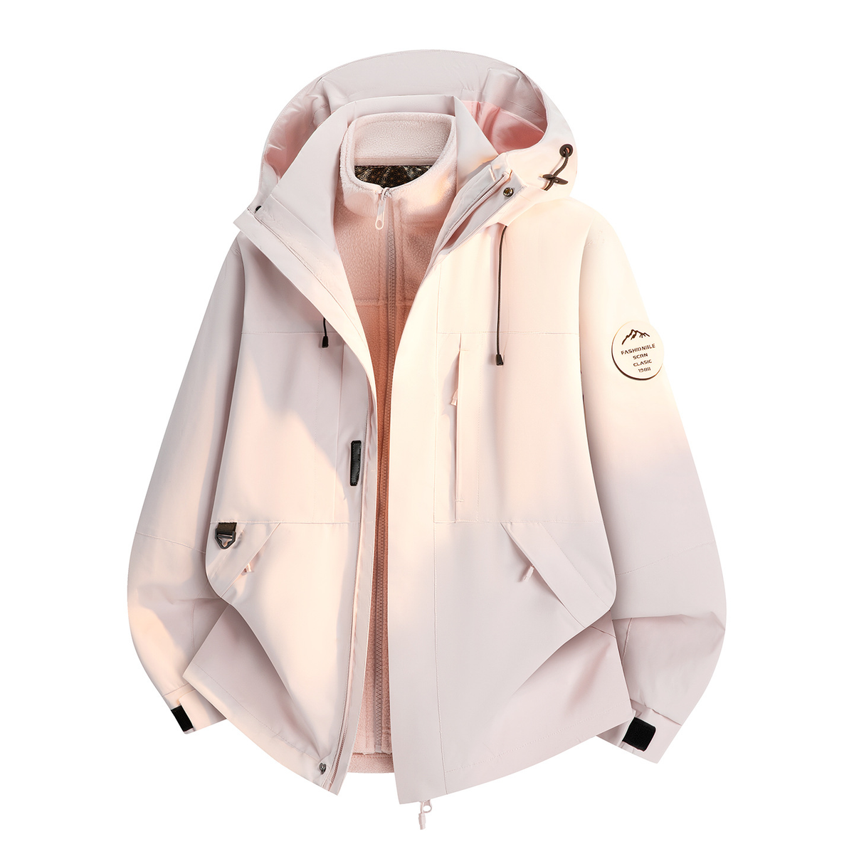 Unisex 3-in-1 Windproof Waterproof Outdoor Hiking Skiing Jacket