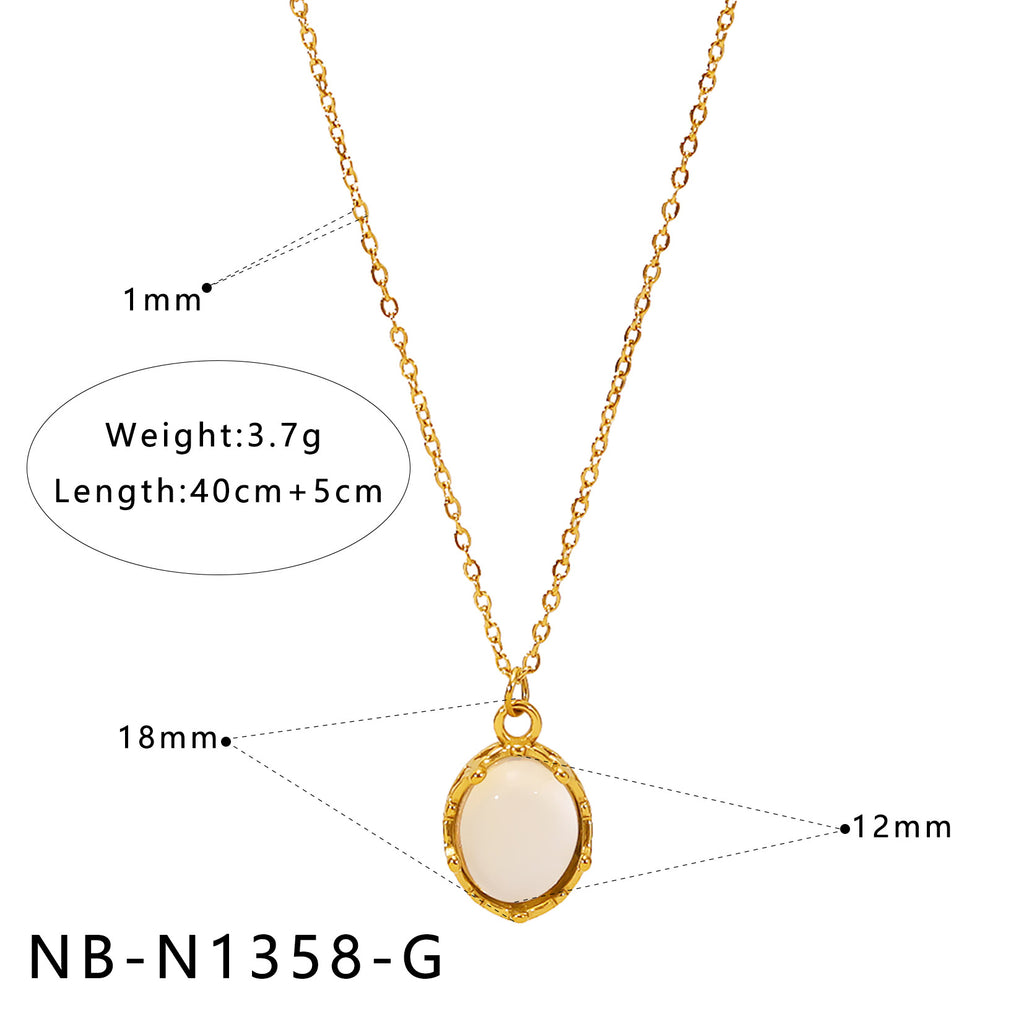 Natural White Mother-Of-Pearl Pendant Necklace