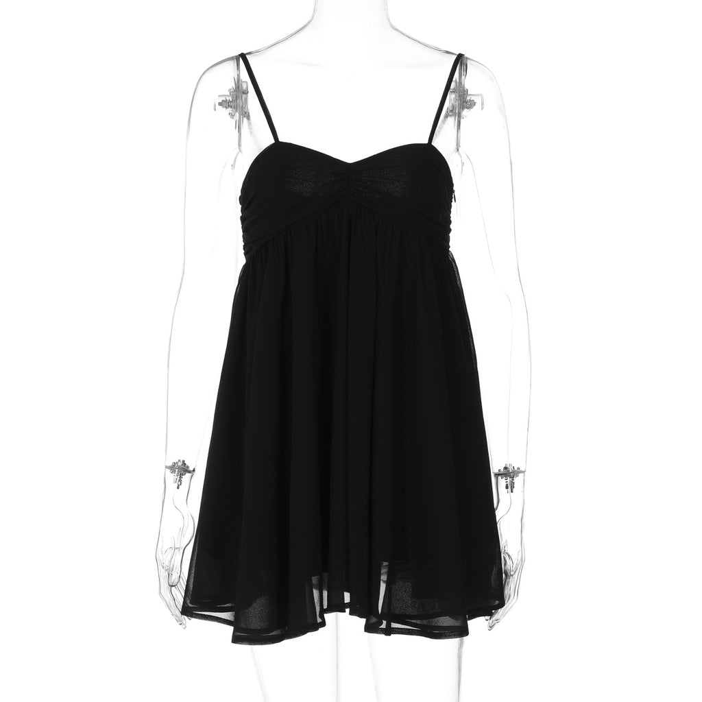 Chiffon Off-Shoulder Slip Dress