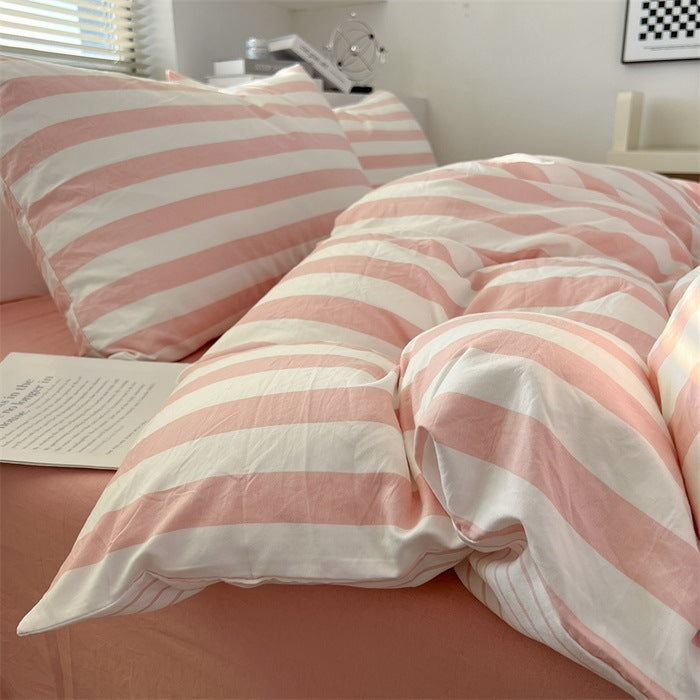 Washed Cotton Double-Layer Yarn Bedding Four-Piece Set