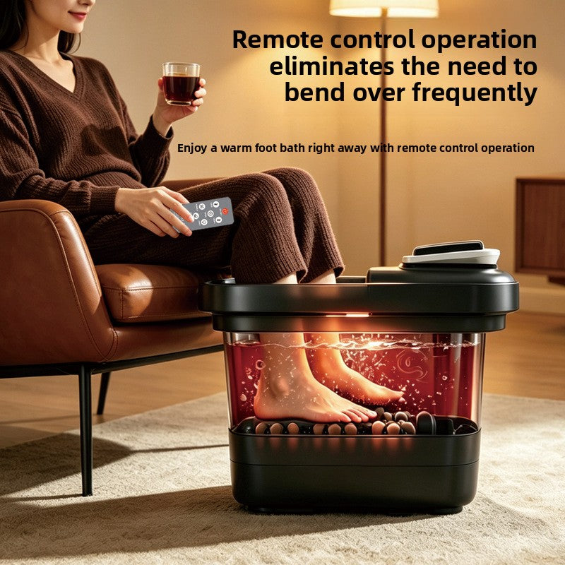 Foldable Electric Foot Spa with Digital Display Massage Heating Bubble Remote Control