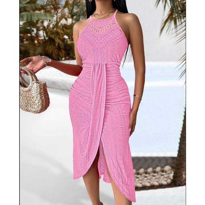 Halter-neck sleeveless dress