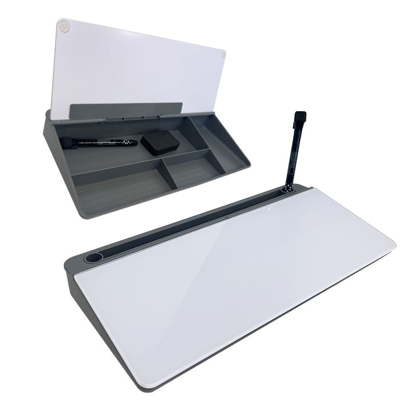 Desktop Glass Whiteboard with Storage
