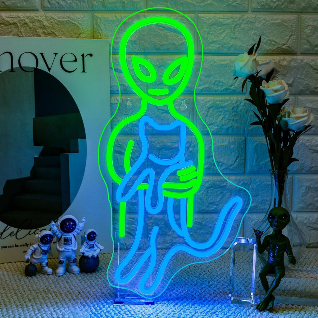 Alien UFO LED Neon Sign Light for Bedroom Game Room Bar Party Decoration