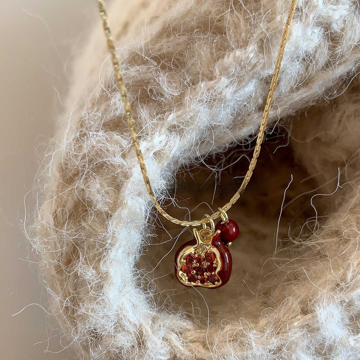 Vintage Pomegranate Pearl Necklace